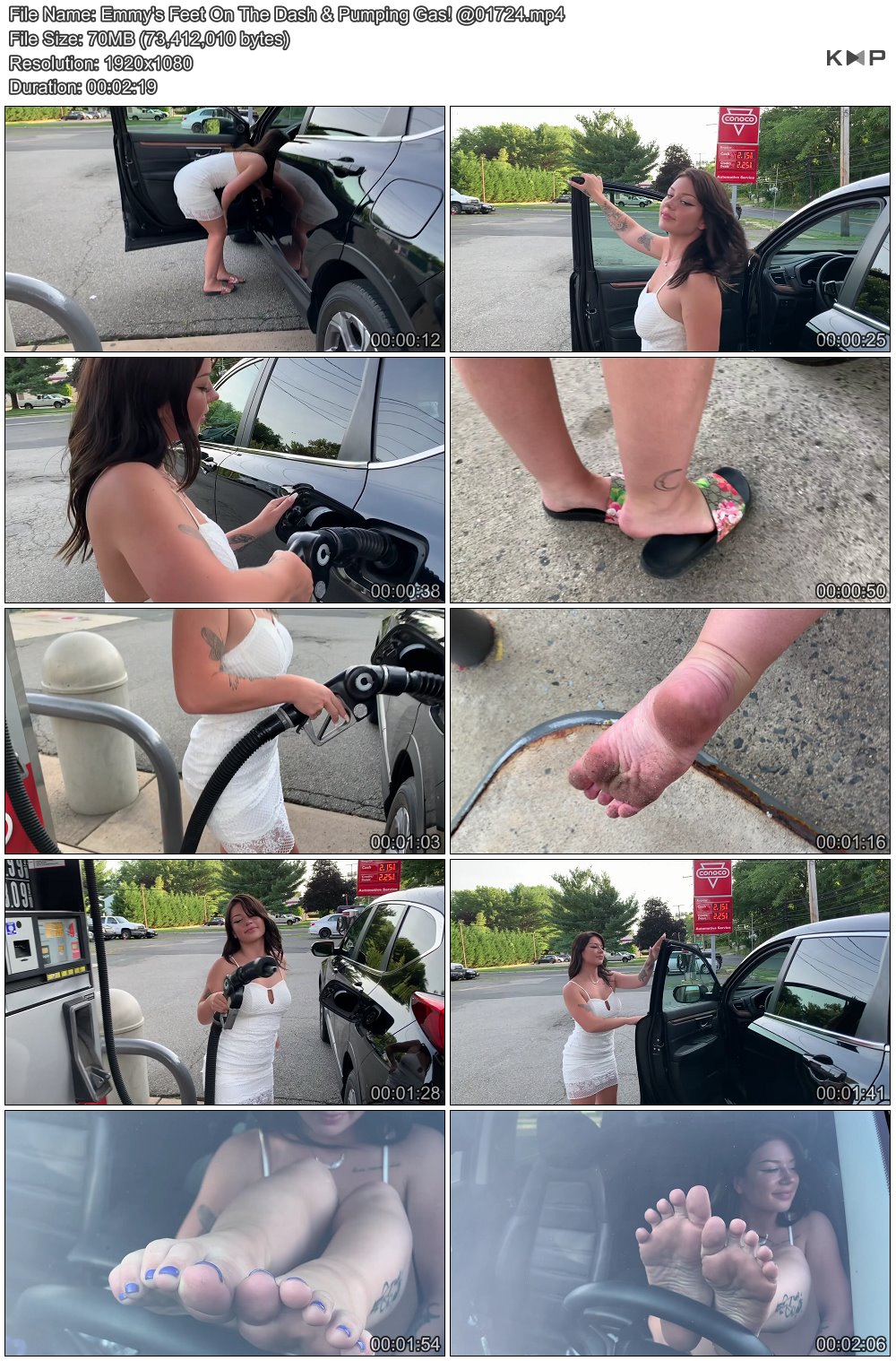 Emmy&#039;s Feet On The Dash &amp; Pumping Gas! @01724.JPG